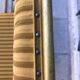 Set of 4 folding chairs in brass and mustard velvet striped by "Lafuma" 1960