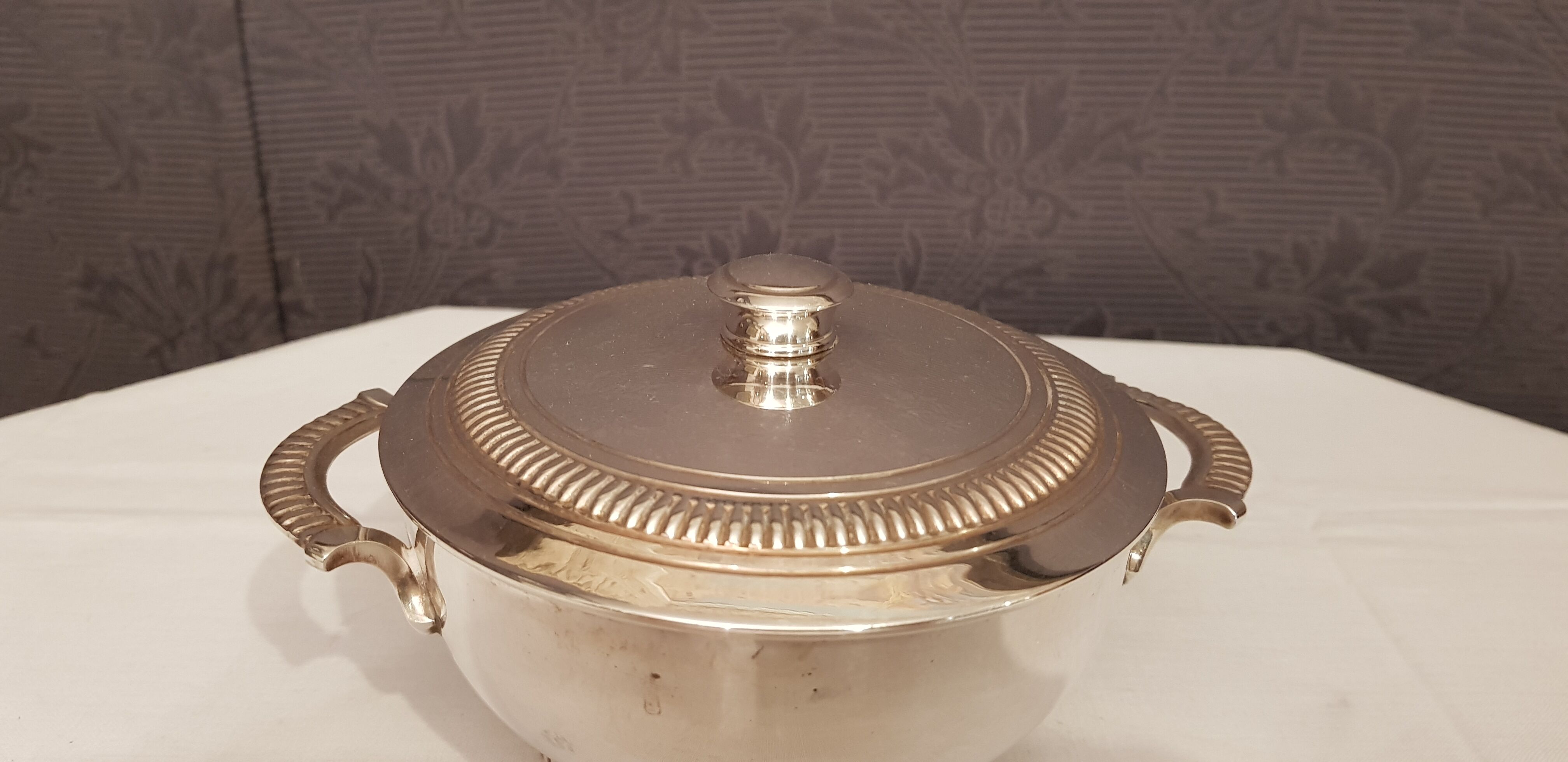 Silver metal compote