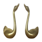 Couple of brass swans