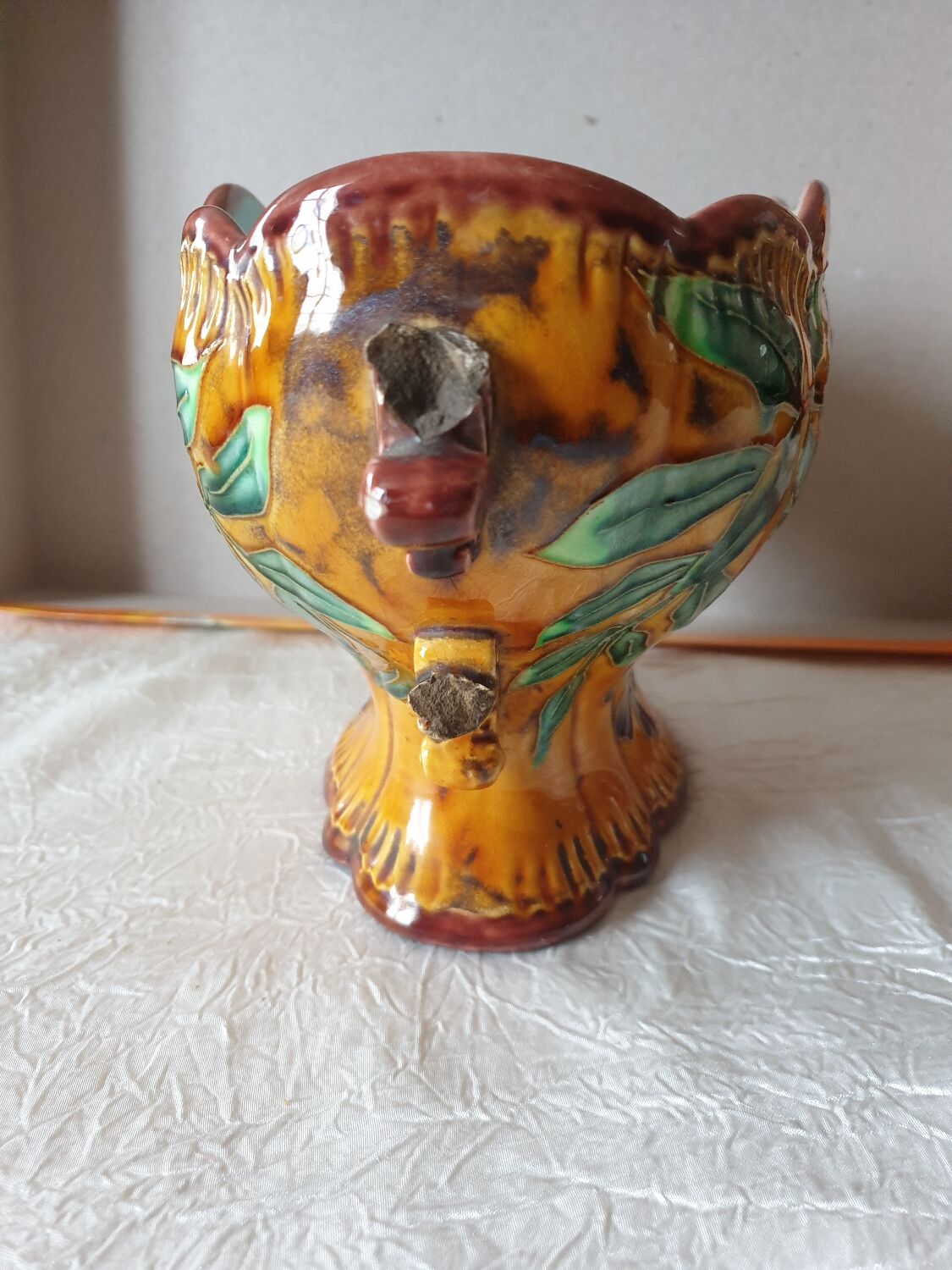 Set vase and planter longchamp iron earth