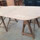 Old table on trestles