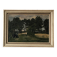 Vintage Original Landscape Oil Painting: Rowboat Nature Art