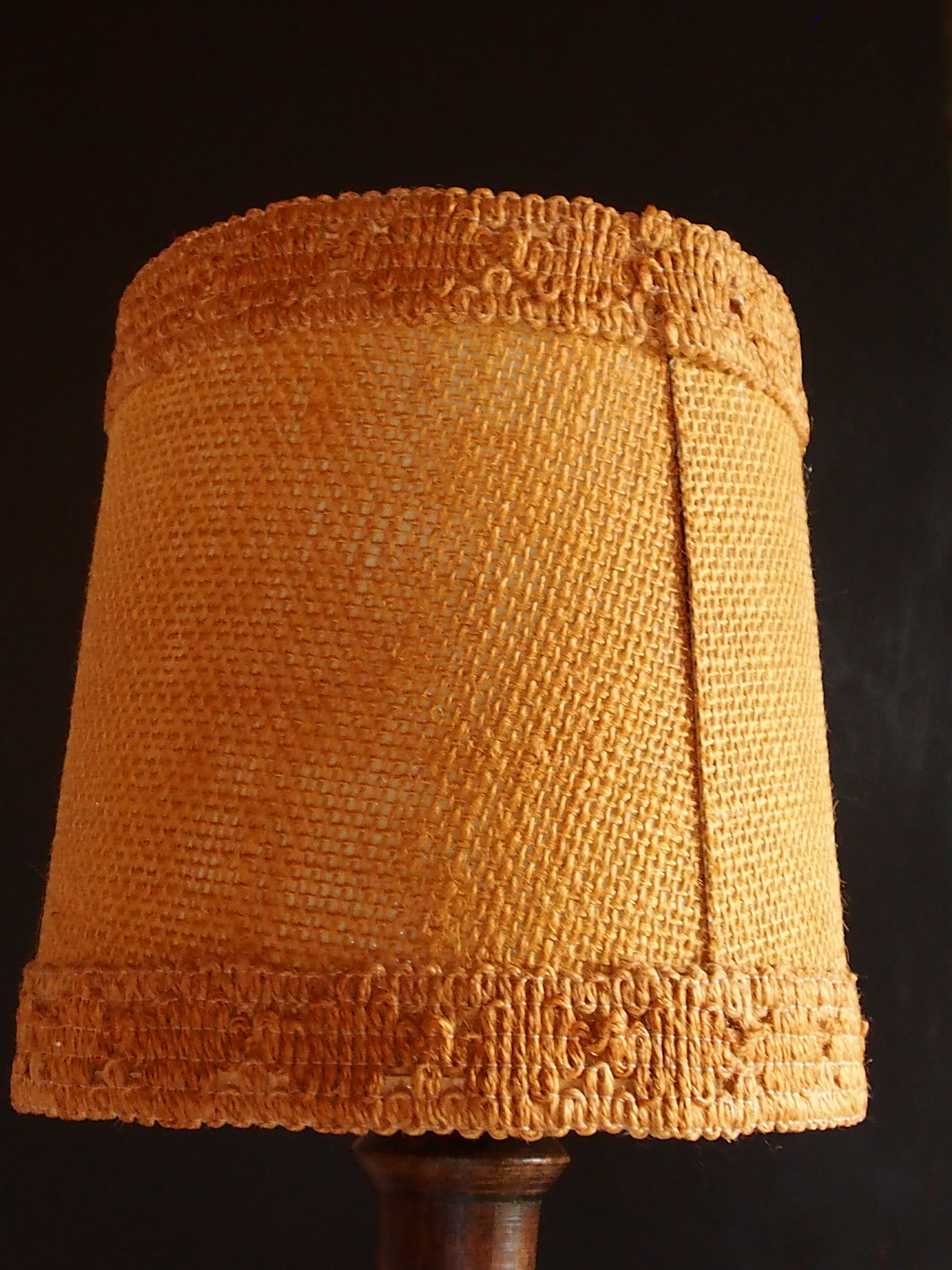 Vintage turned wooden candle holder lamp