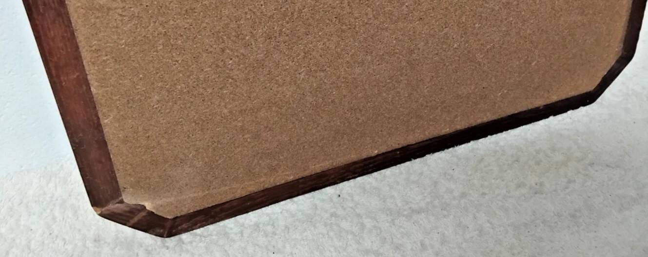 Vintage wooden rectangular mirror 129 x 39 cm