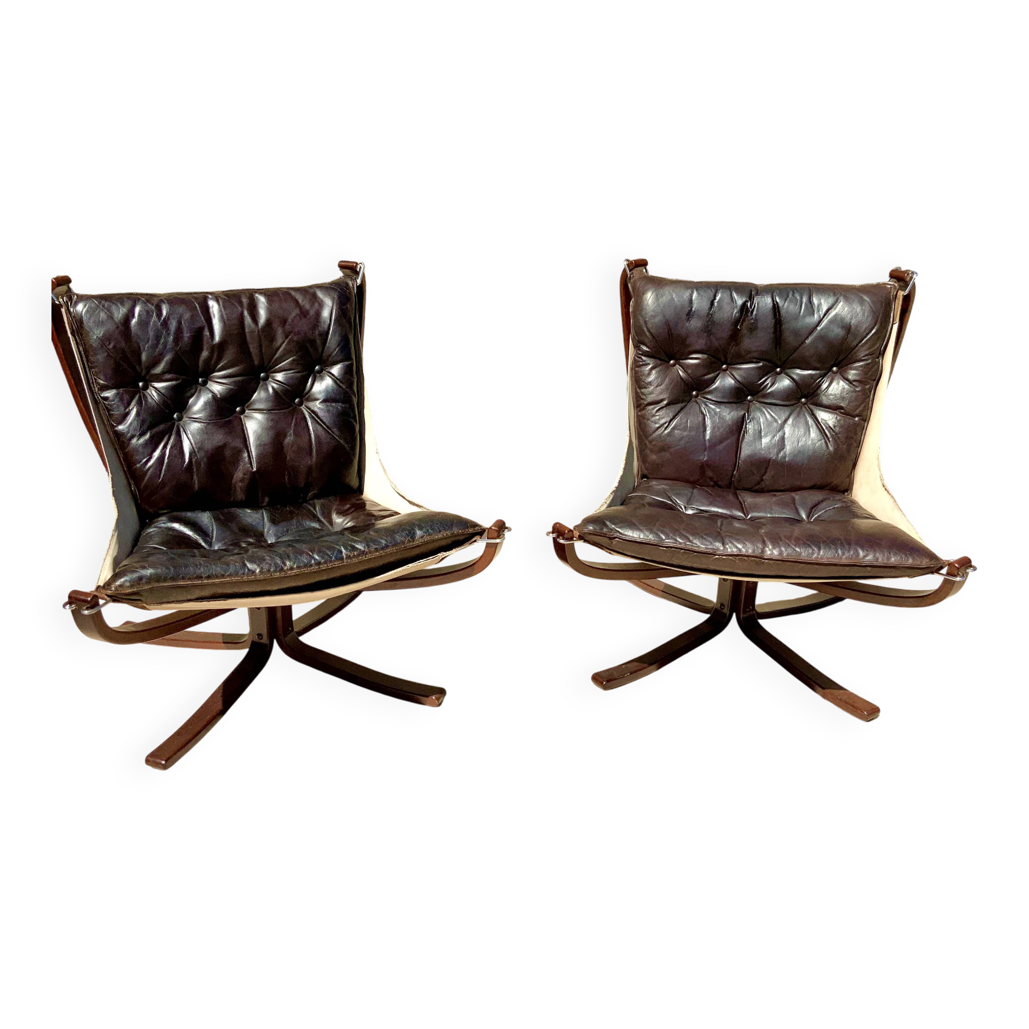 Pair of Scandinavian armchairs, Falcon by Sigurd Ressel, 1970s, produced