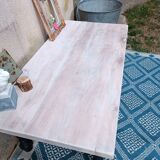 Solid wood coffee table with limed top