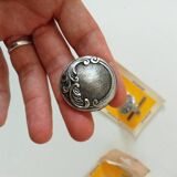 Antique furniture knob, old silver, Louis XV style