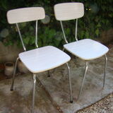 Pair of veined fomica chairs 60