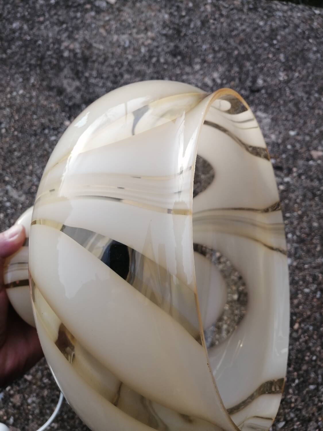 Vintage marbled Murano glass pendant light.