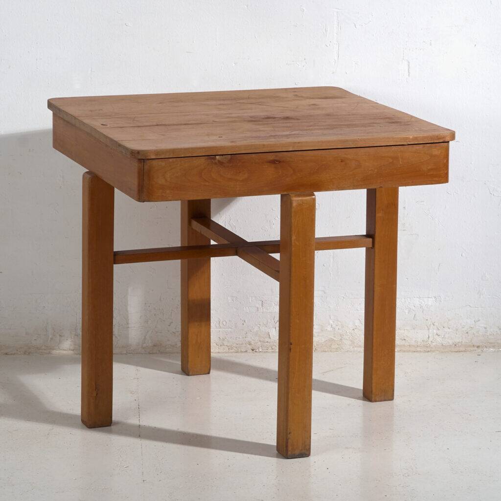 Antique solid wood work table – European side table – circa 1920–1950