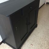 Antique black solid wood sideboard
