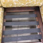 Vintage wooden sofa / armchair with yellow accent