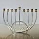 9-candle candle holder, designer, in gold and silver metal, 1970s