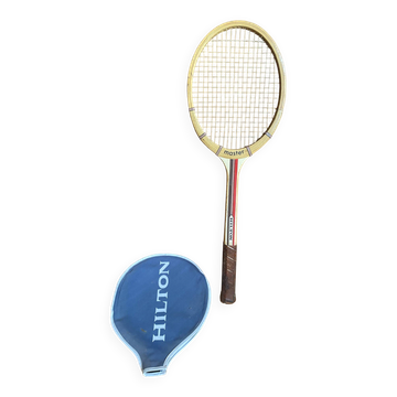 Vintage tennis racket hilton master wood + vintage cover
