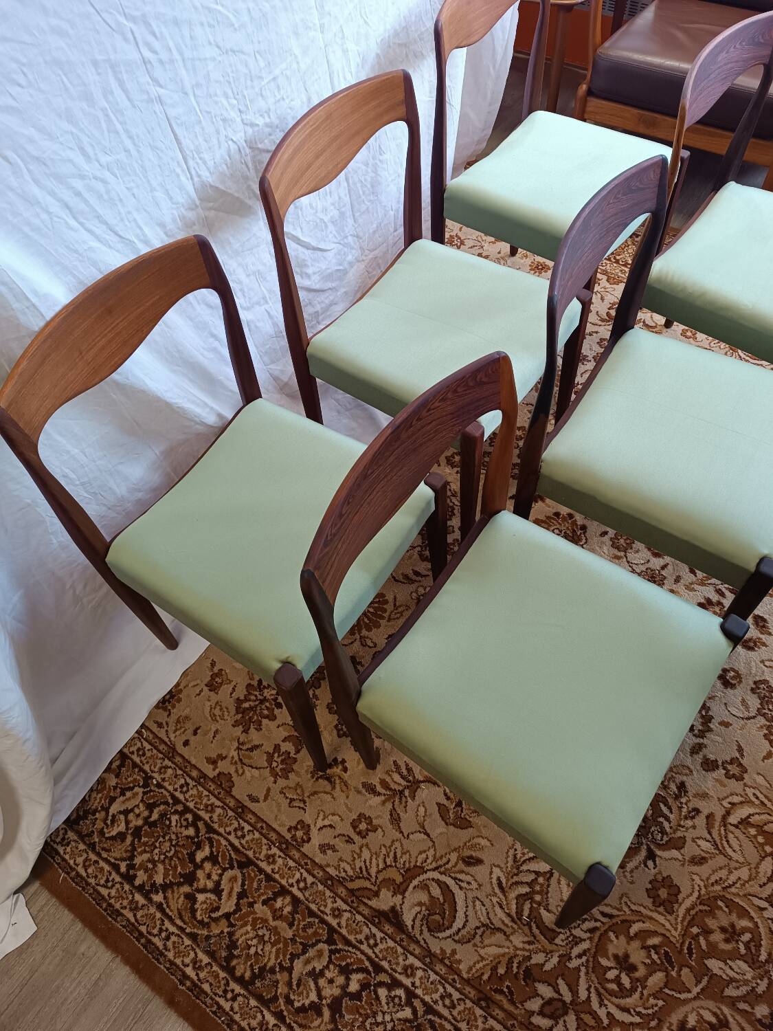 Scandinavian teak and rosewood chairs from the 60s
