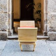 Sgabelli Art Deco in wood, ottone and pelle, Italia, anni '30, set of 2