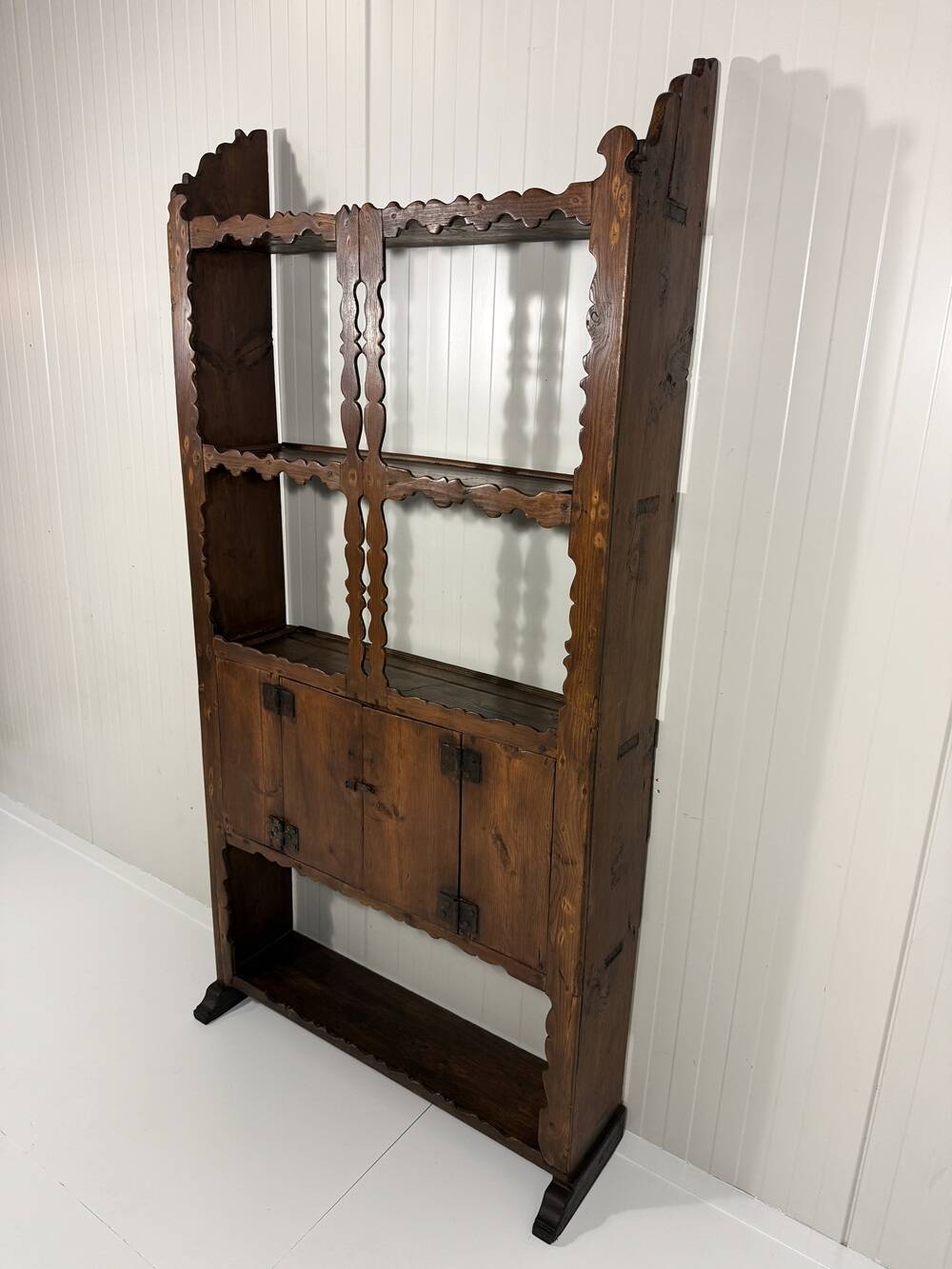 Antique rustic wall unit plate cabinet 1900