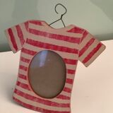 Wooden frame photo Vintage 80s striped for children's room