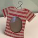 Wooden frame photo Vintage 80s striped for children's room