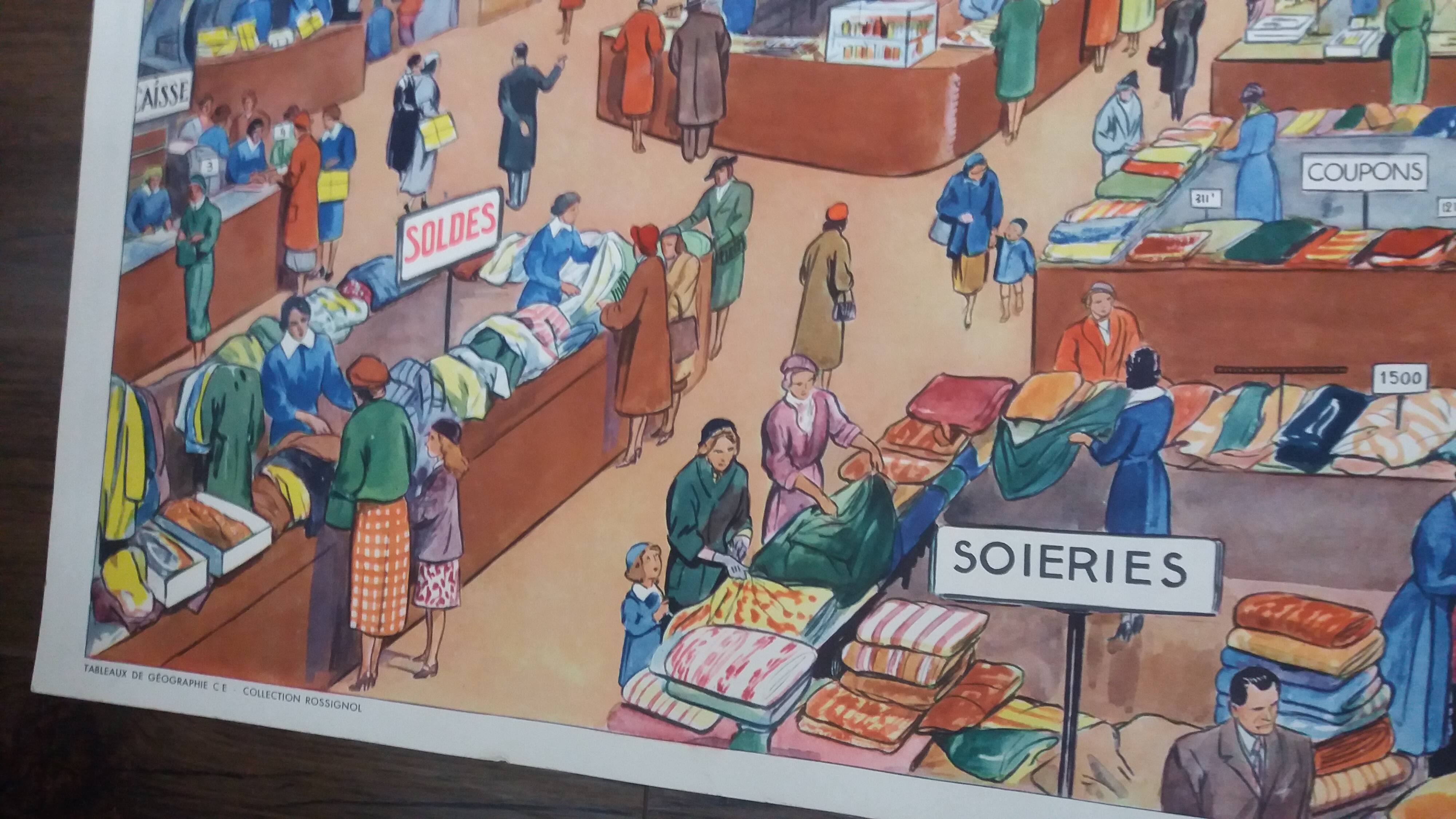 Educational poster for schools, the department store, Rossignol Montmorillon
