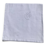 Square tablecloth embroidered JB cotton damask squares