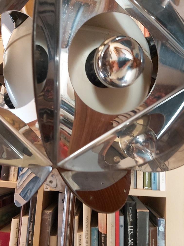 Vintage Sputnik chrome metal lamp 70s