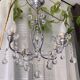 Art Deco chandelier from the early 20th century in chrome brass, with glass pendants.