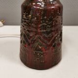 Ceramic table lamp in beautiful glaze, Danish and estimated from the 1970s.