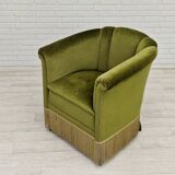 Danish velour armchair original condition beech wood 1960s