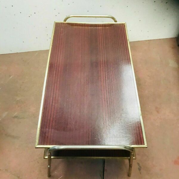table basse vintage a deux plateaux XX siècle vers 1970