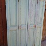 Set of shutters / 4 patinated woodwork elements 168 cm ep 1940