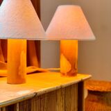 Pair of bamboo lamps