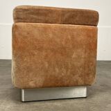 70s suede trunk pouf