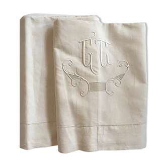 Former métis cotton sheet, monogram