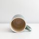 Handcrafted glazed ceramic mug signed. Saint Jorioz.