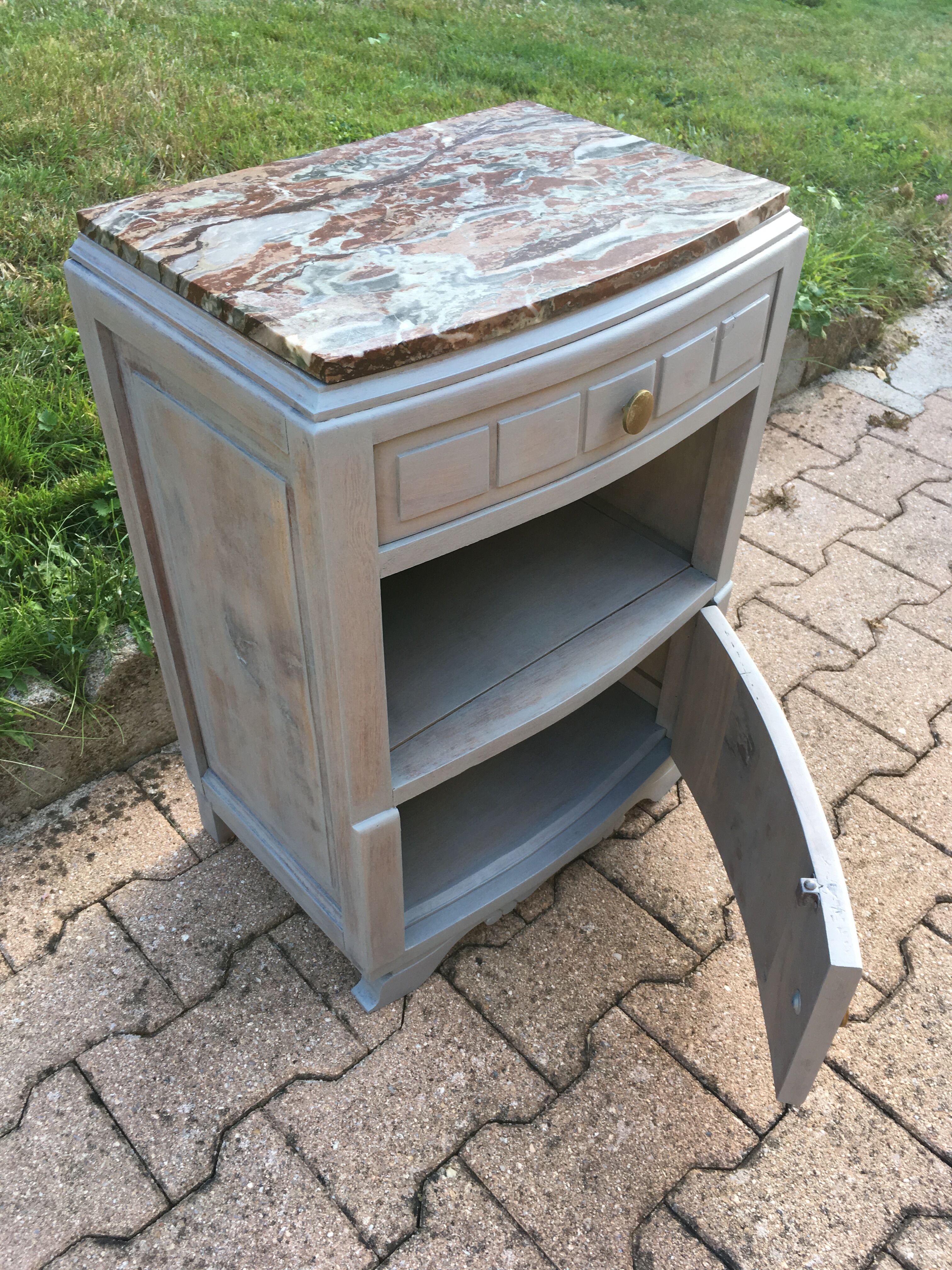 Marble top nightstand