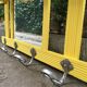 Yellow vintage coat holder