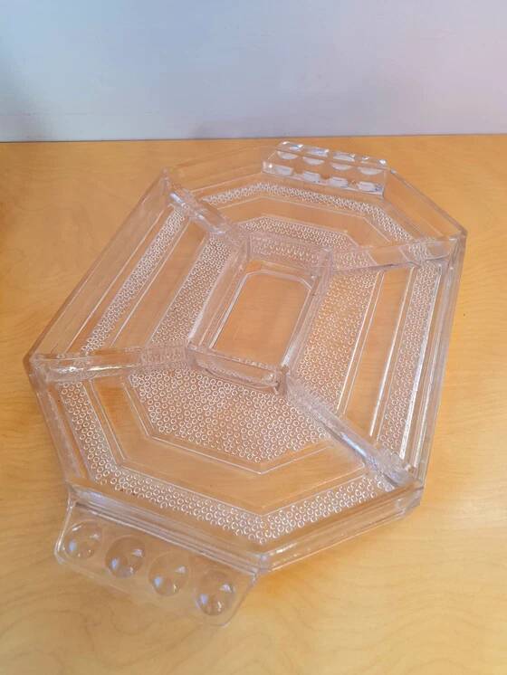 Plateau à apéritif Art déco en verre