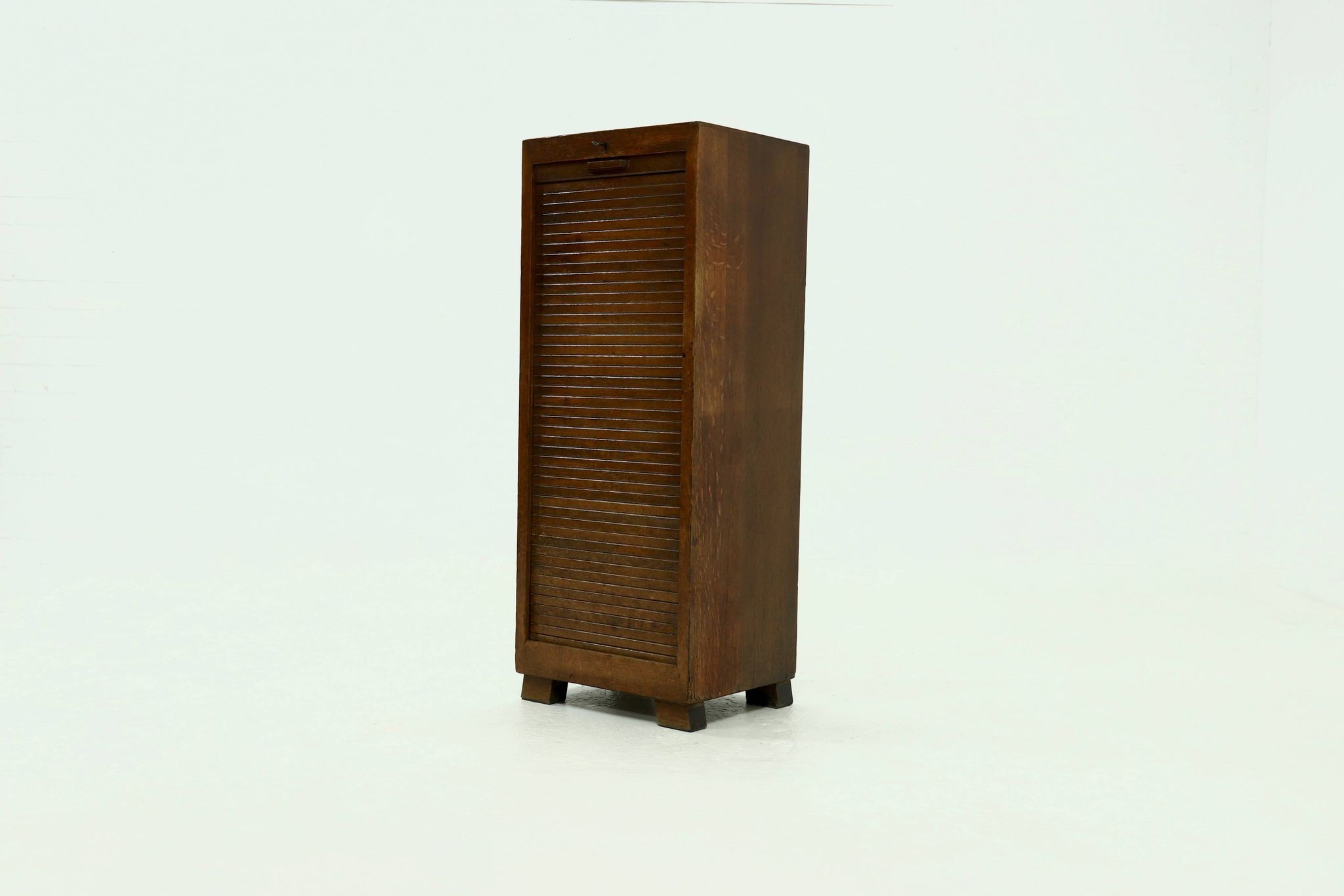 Amsterdam School Art Deco Tambour Door Cabinet 1920s