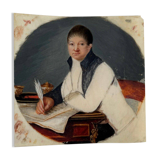 Early 19th century miniature representing a man writing