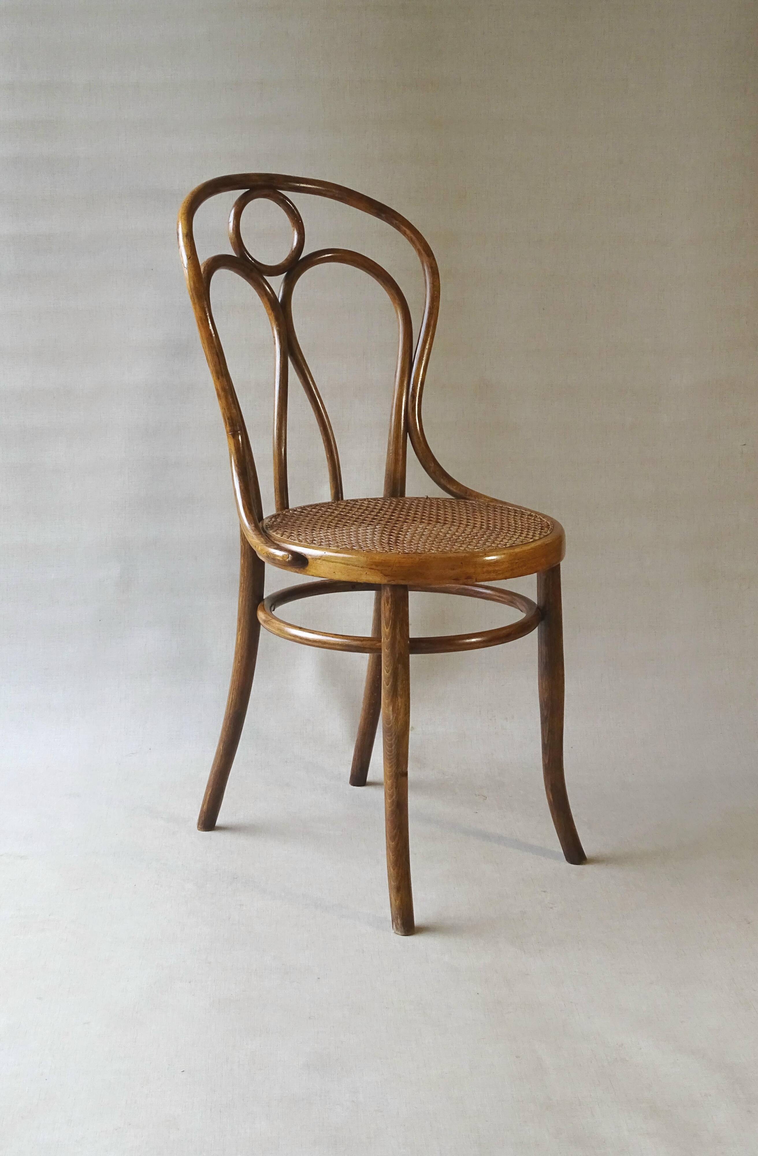 Engelstuhl cane bistro chair by Hofmann Austria