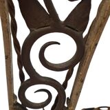 art deco table lamp marble base wrought iron frame hexagonal tulip imp belgium