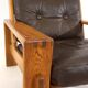 Fauteuil en cuir marron à dossier haut Asko Bonanza par Esko Pajamies