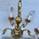 Lustre laiton 5 feux Louis XV