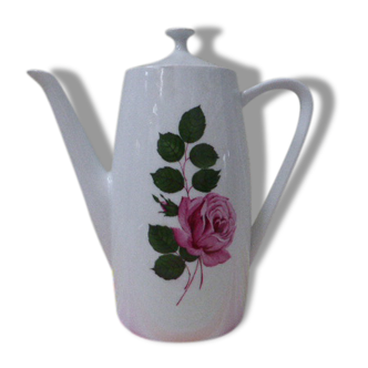 Cafetière a la rose  en porcelaine