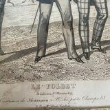Antique print framed "Le Follet" men's suits