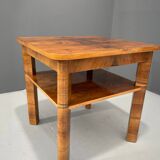 Table basse Art déco à deux niveaux en chêne massif, années 1930