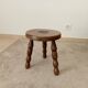 Tabouret tripode vintage en bois tourné