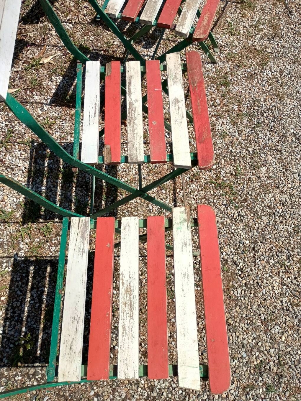 6 folding metal bistro chairs from the 1930s