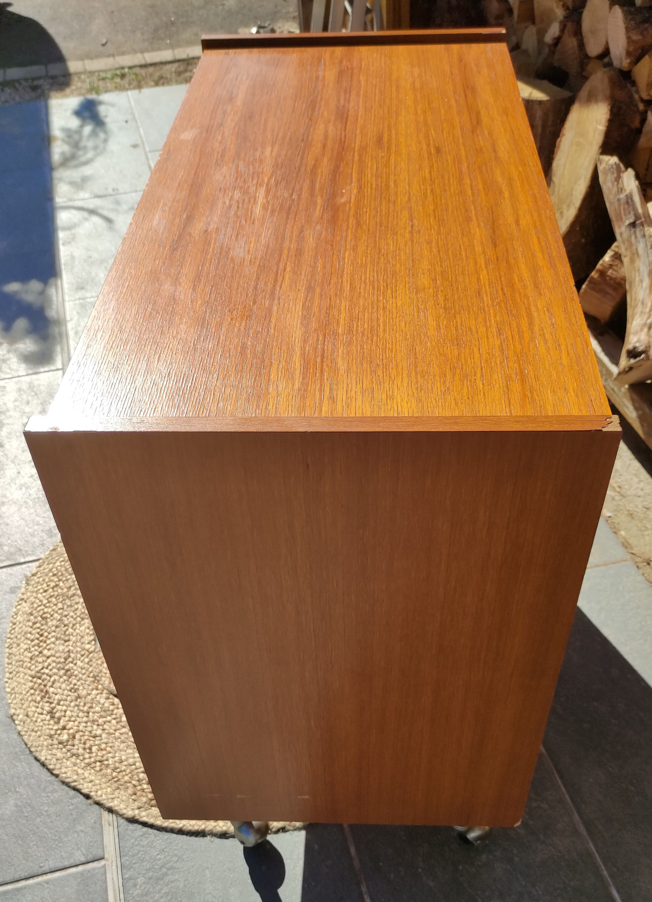 Buffet or vintage bar compass feet and casters